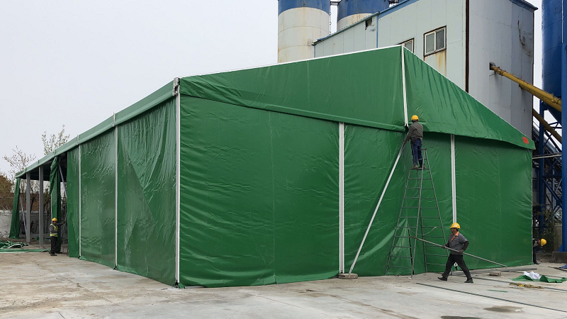 18米跨度4米边高绿色铝合金篷房